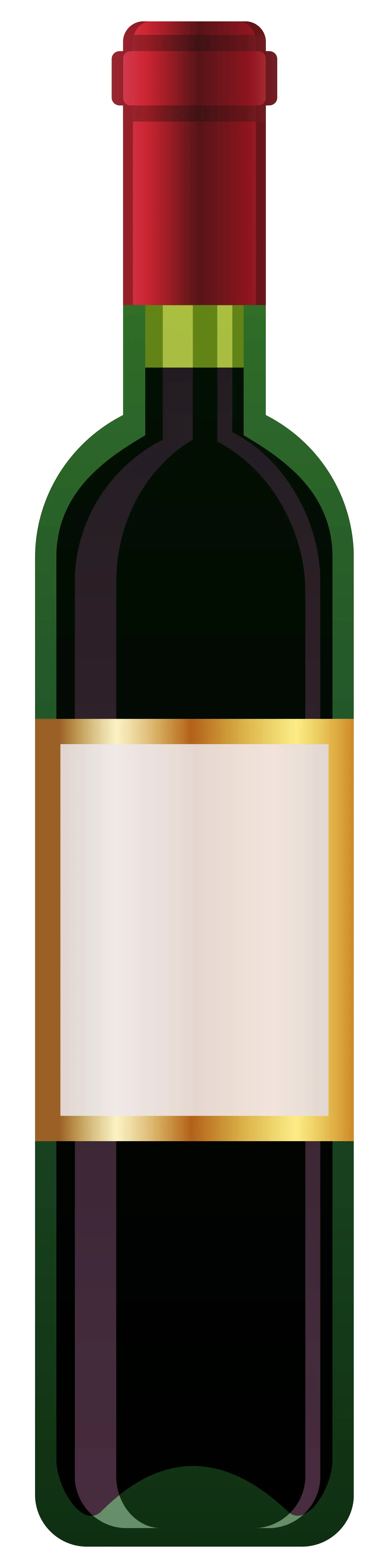 Tall Green Wine Bottle with Label