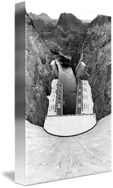 Black and White Image of a Dam