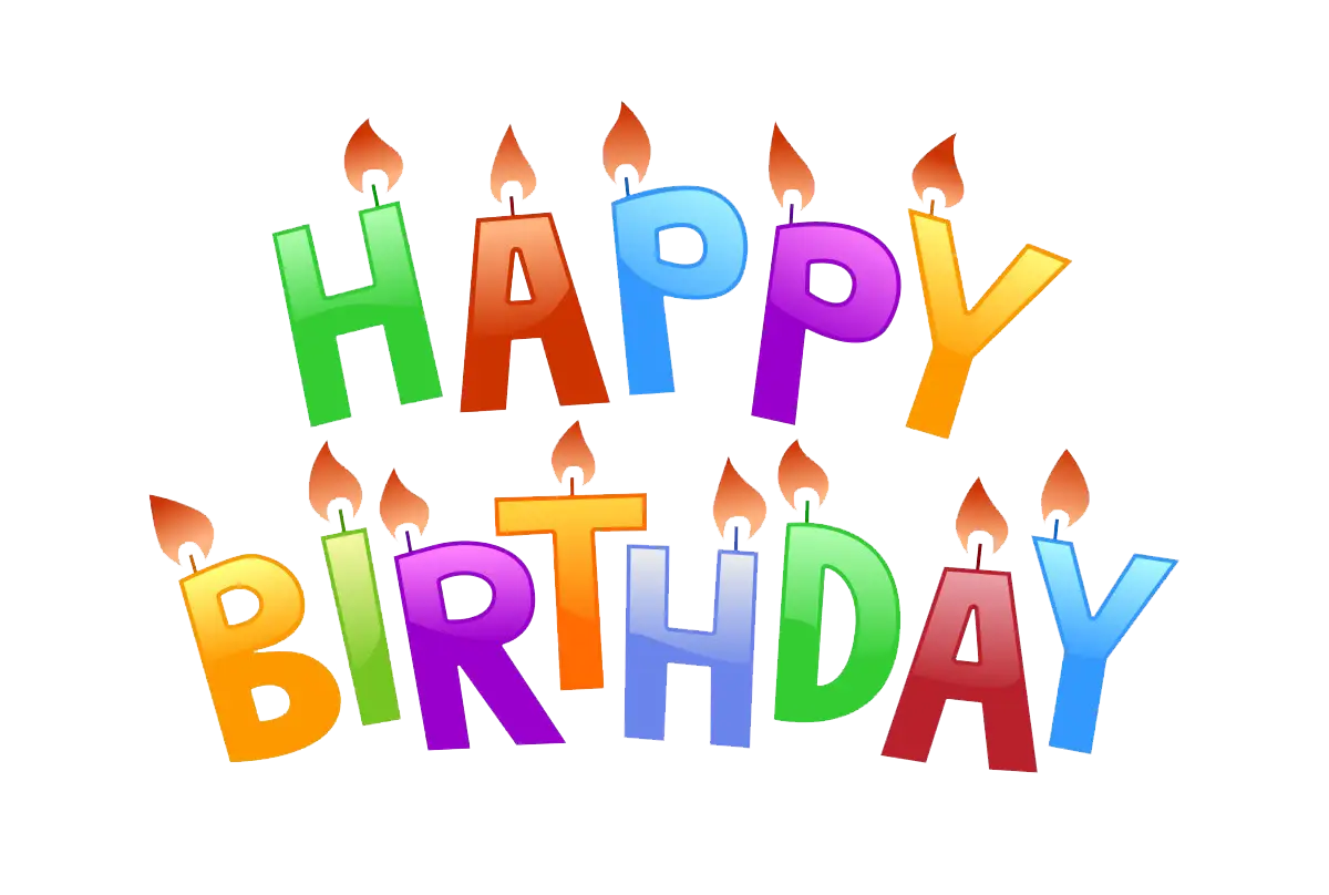 Happy Birthday Text With Candle Letters
