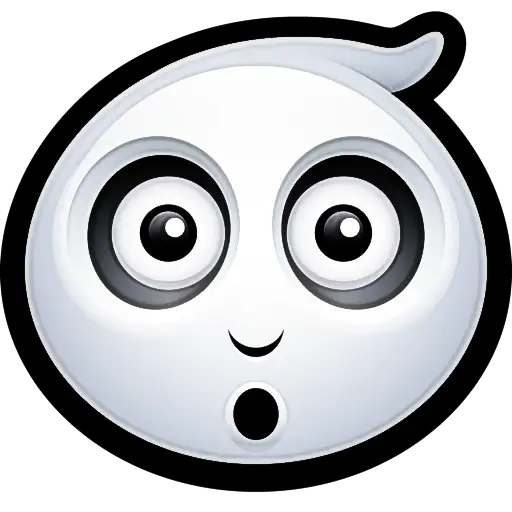 Surprised Emoticon with Big Eyes Illustration