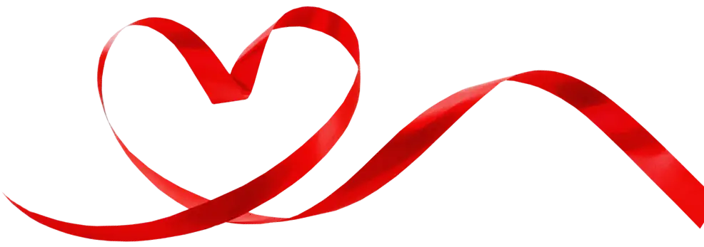 Red Heart-Shape Ribbon Design