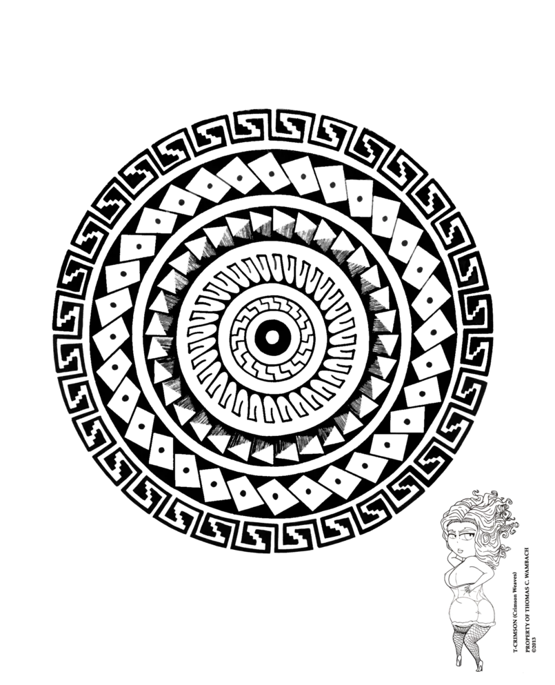 Black and White Geometric Mandala Design