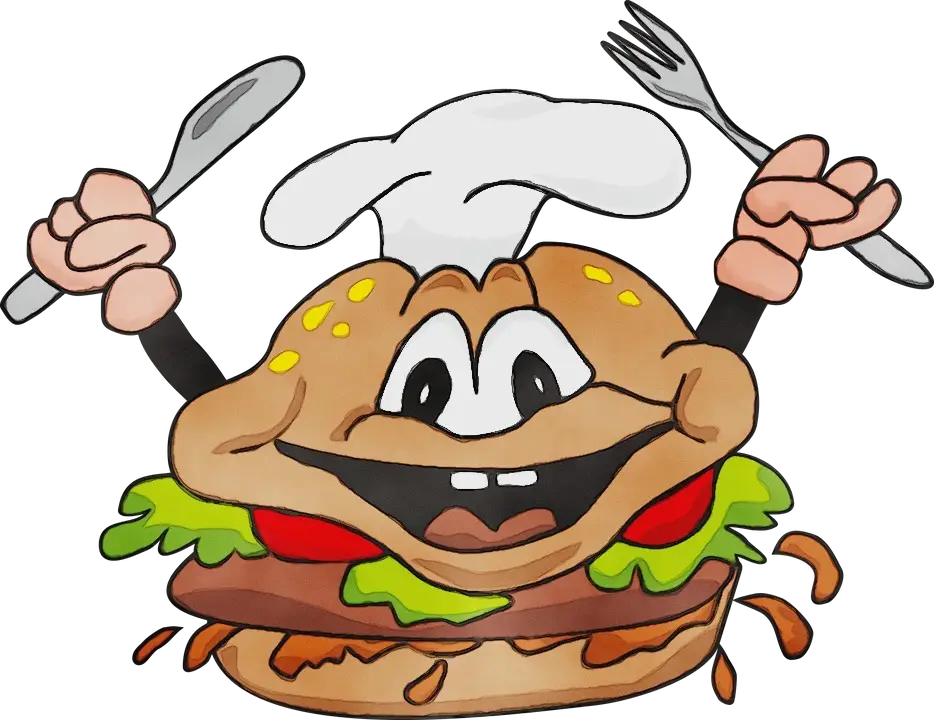 Happy Cartoon Burger Chef Illustration