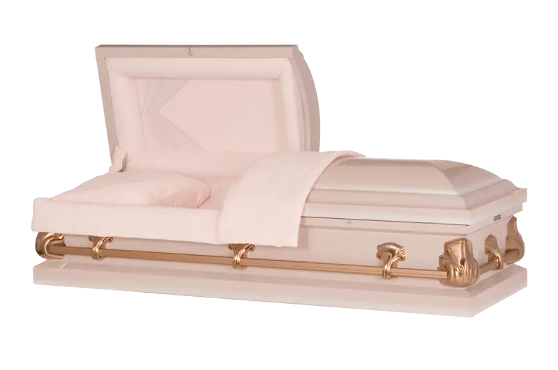 Pink Padded Coffin with Elegant Design
