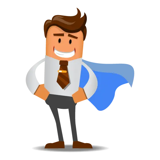 Cartoon Business Superhero Character