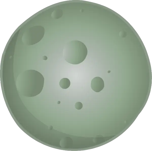 Green Spherical Moon Design