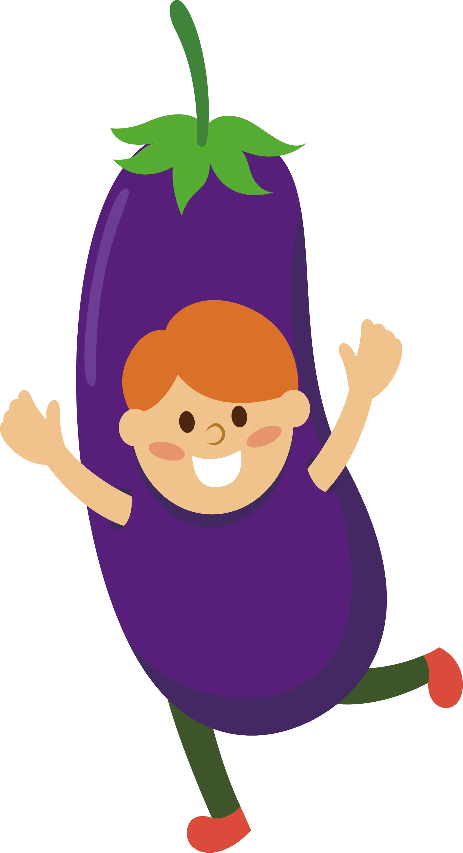 Child in Eggplant Costume