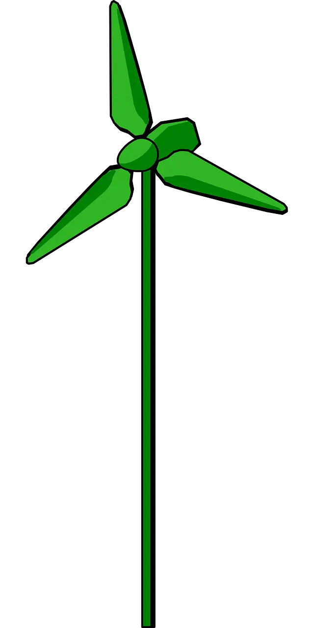 Green Wind Turbine Illustration