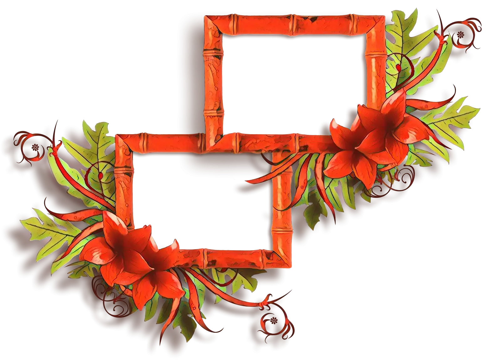 Decorative Floral Bamboo Frame