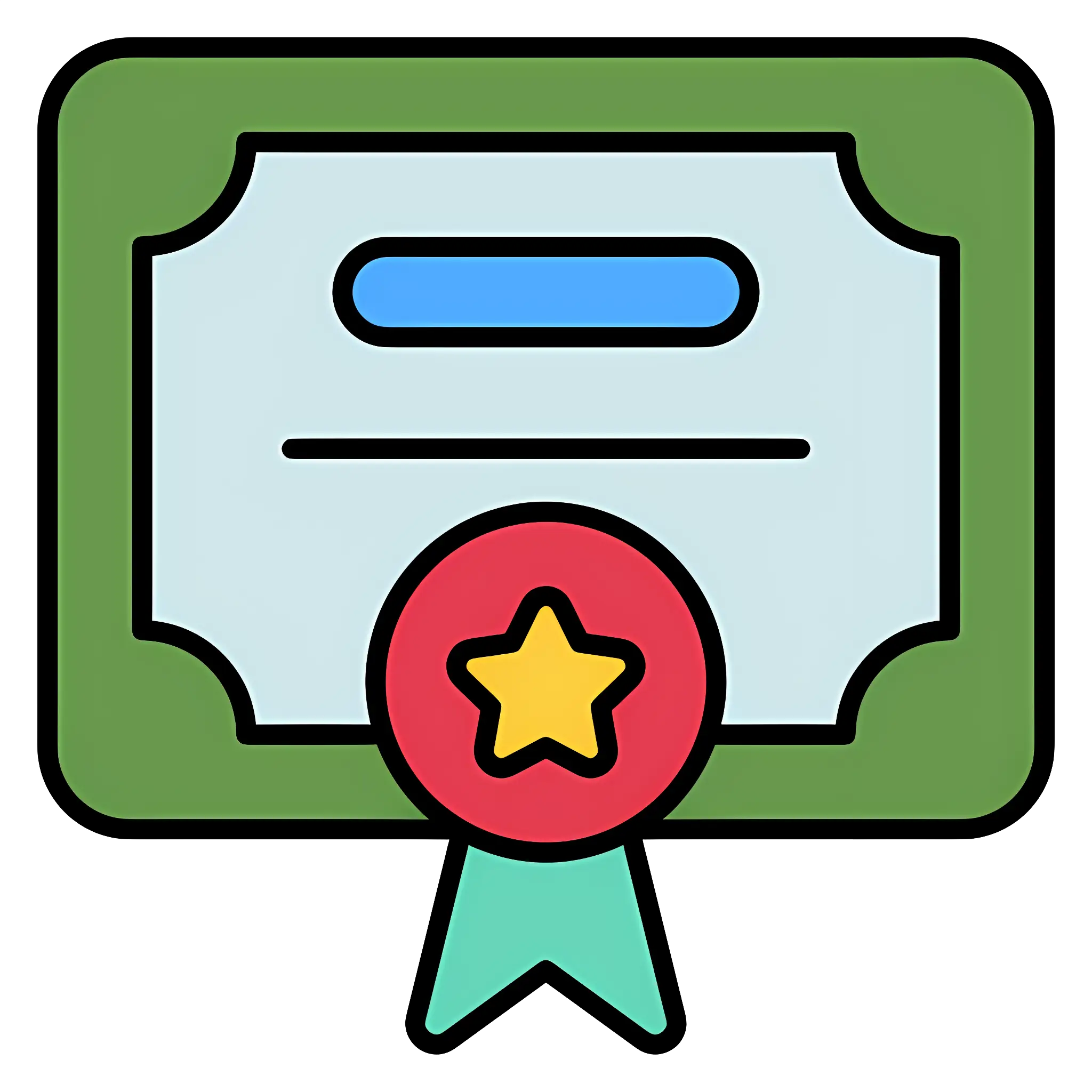 Certificate with Star Ribbon