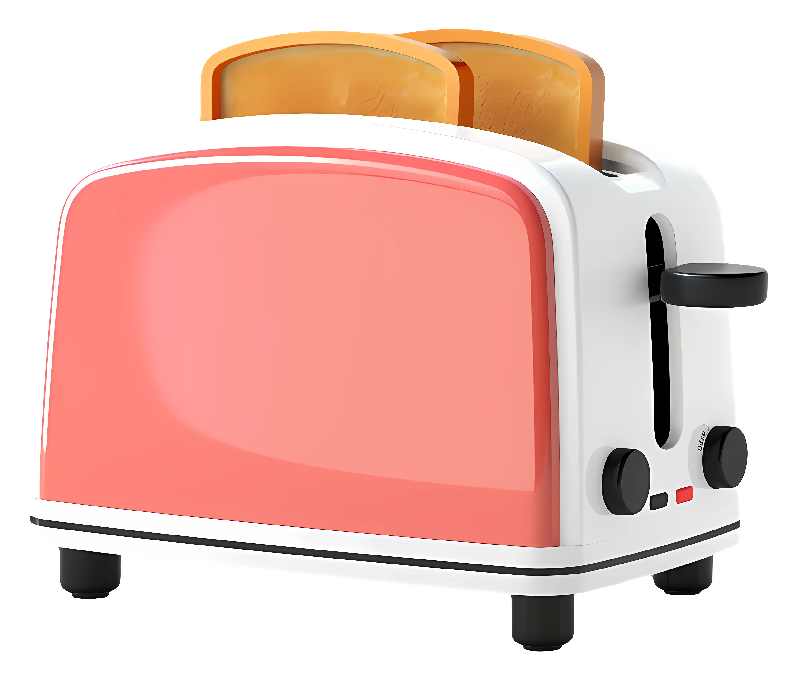 Modern Pink Toaster with Toast