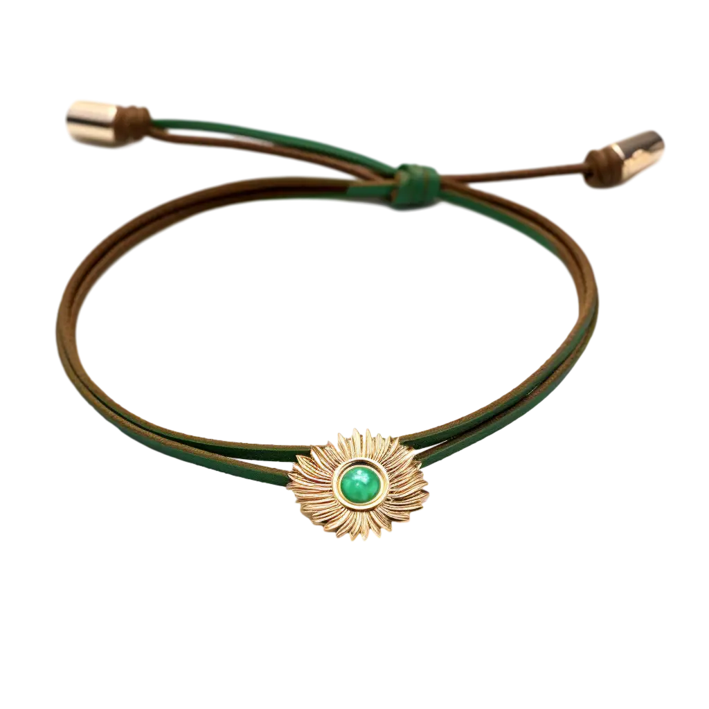 Elegant Green Bracelet with Charm