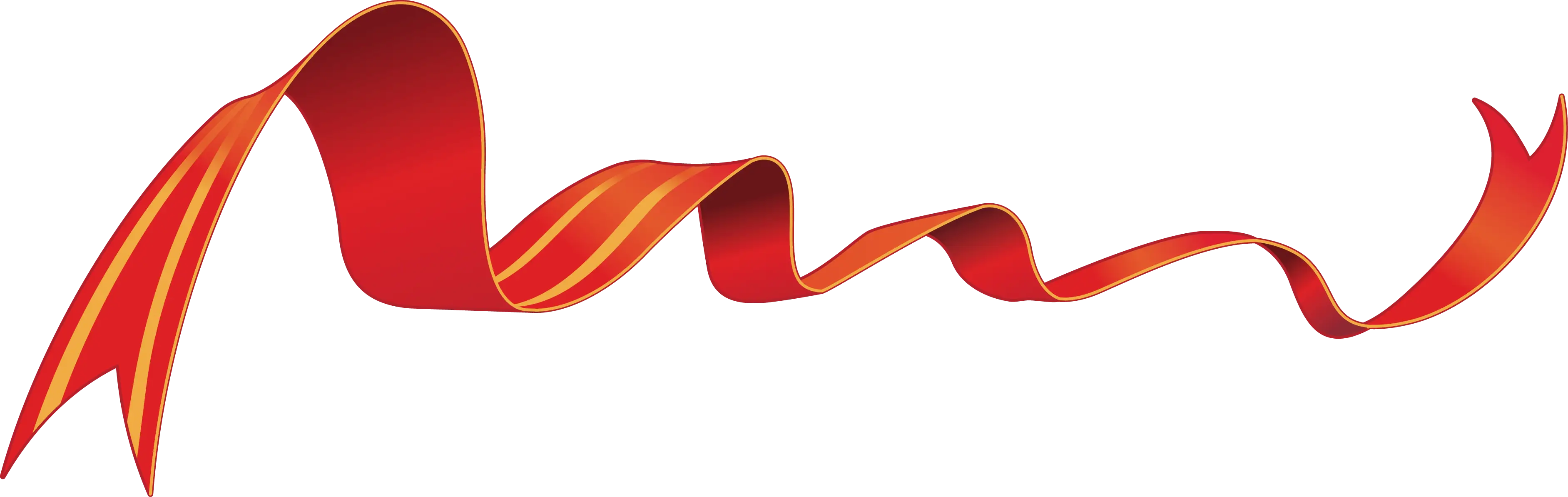 Elegant Wavy Red Ribbon Design