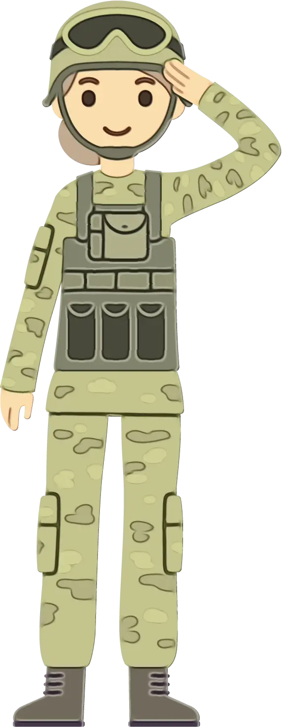 Saluting Soldier Cartoon Illustration