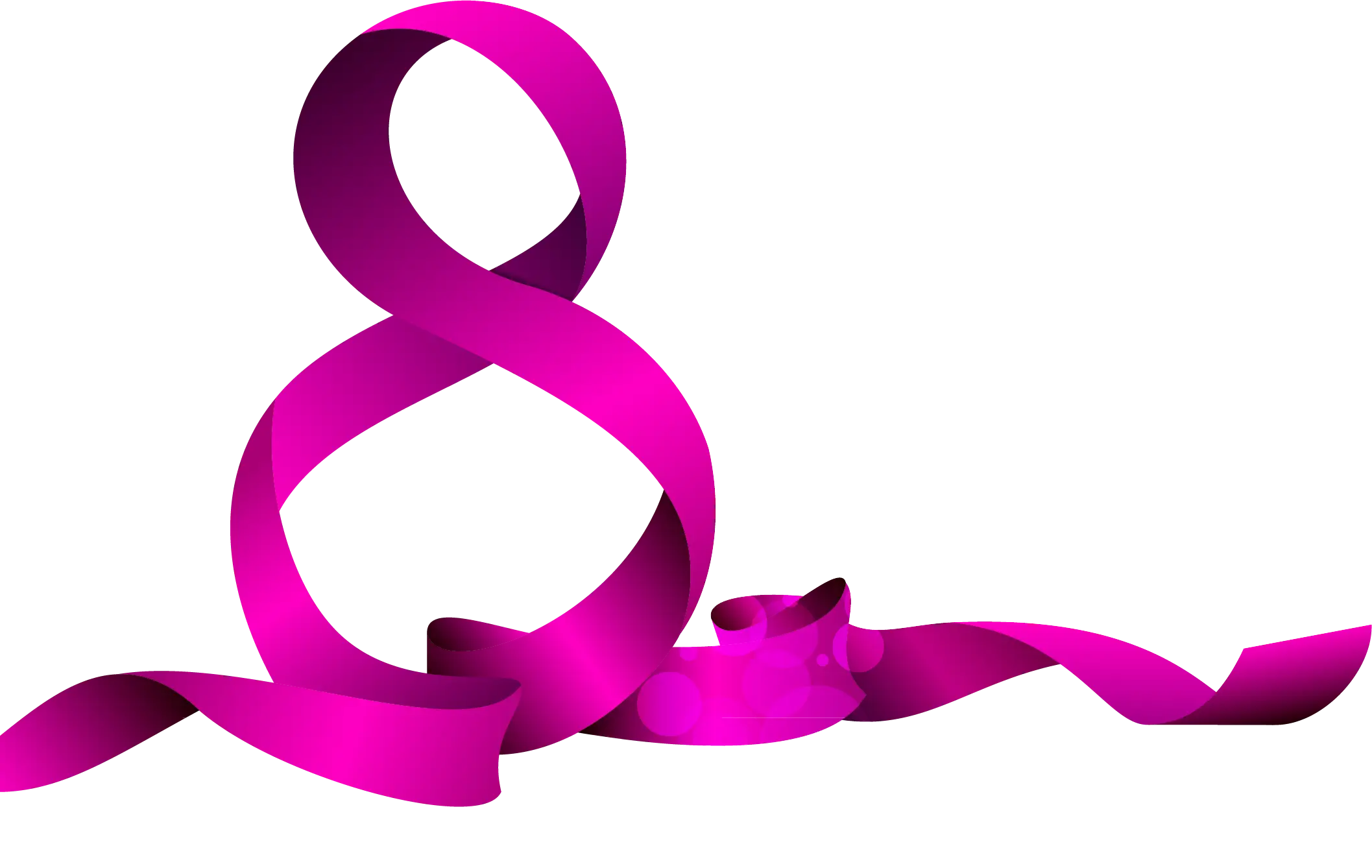 Pink Ribbon Shaped in a Decorative Number Eight Loop