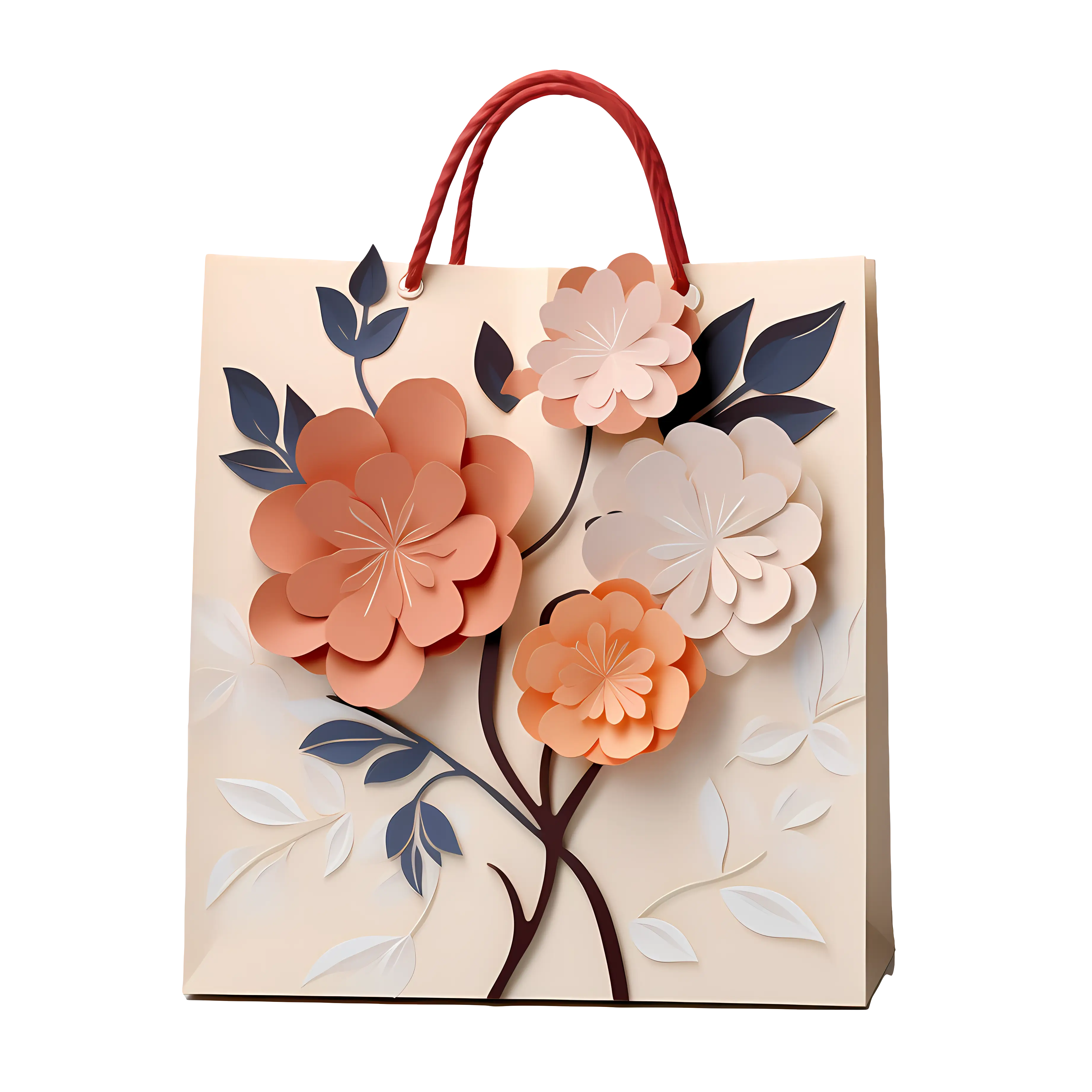 Flower-Decorated Gift Bag Design
