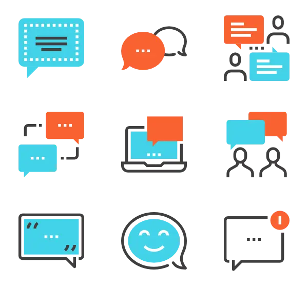 Colorful Chat and Communication Icons