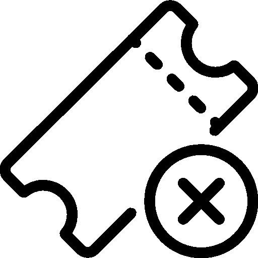 Ticket with Cross Symbol
