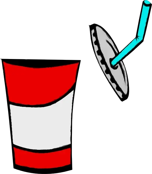 Red Soda Cup with Straw Illustration