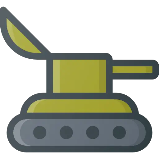 Cartoon Tank Icon in Playful Style