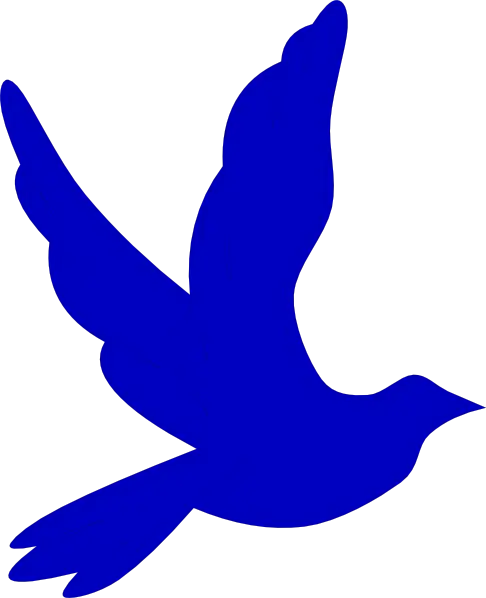 Blue Flying Bird Silhouette Design