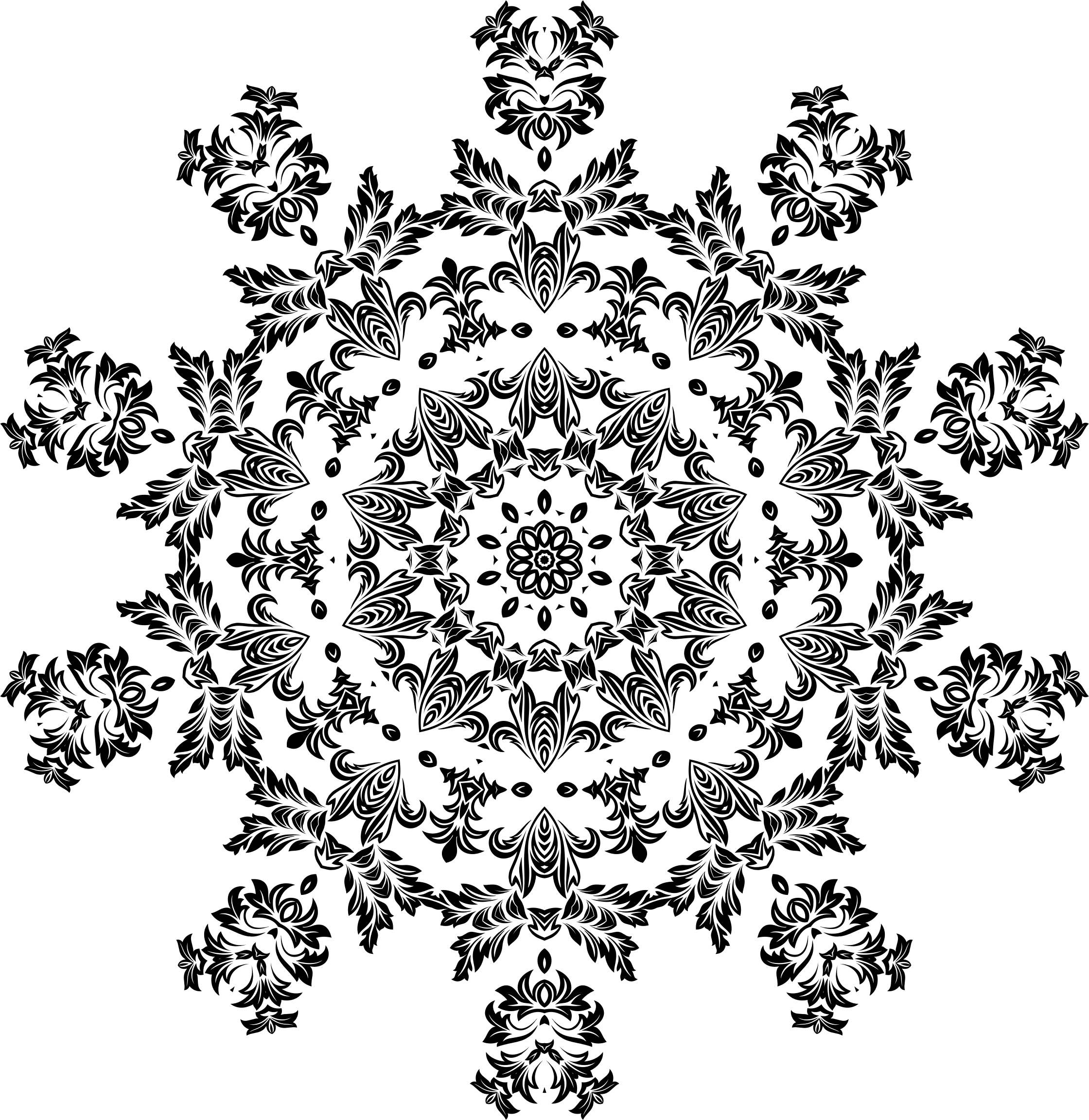 Decorative Black Snowflake Pattern