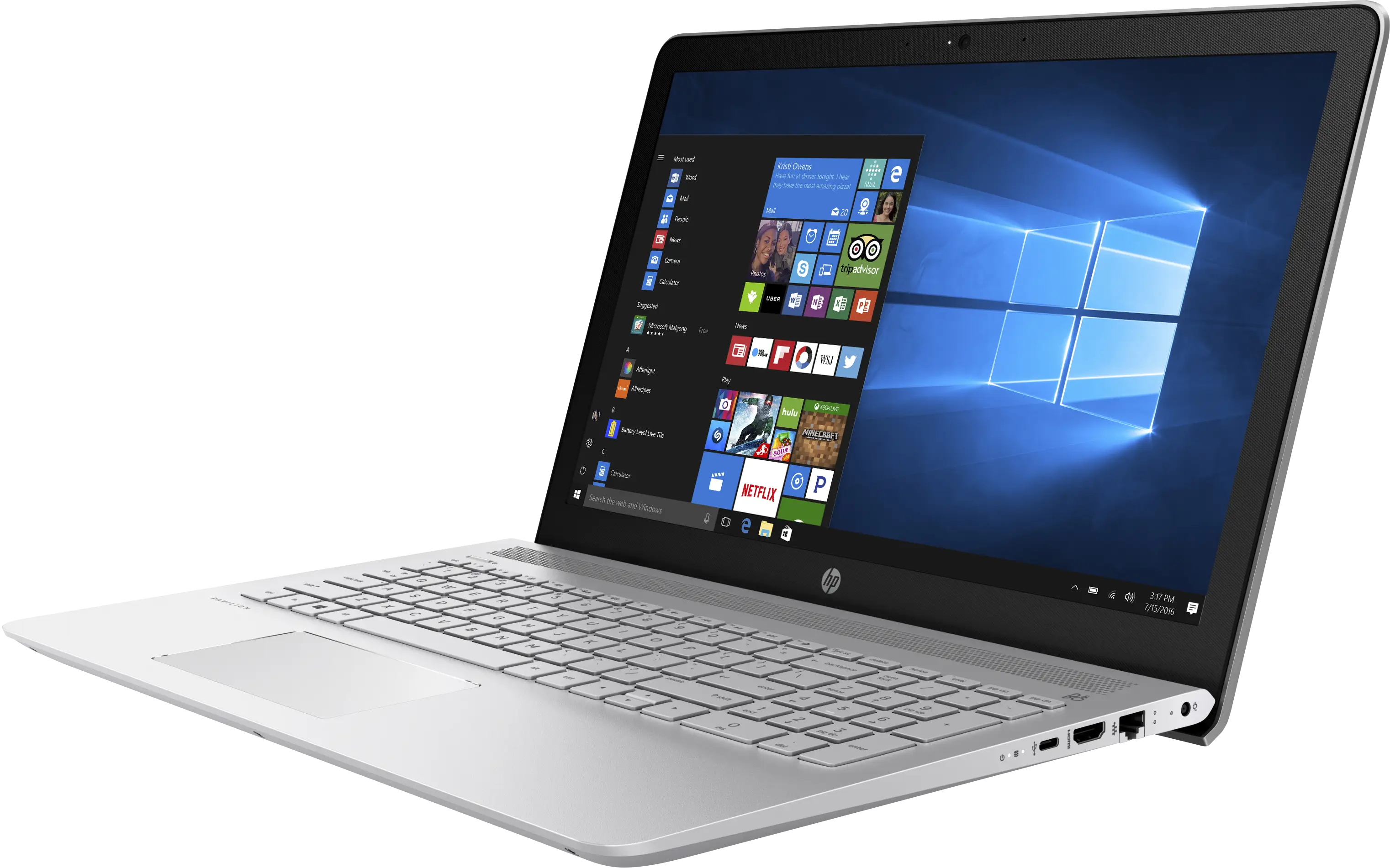 Modern Silver Laptop with Windows Interface