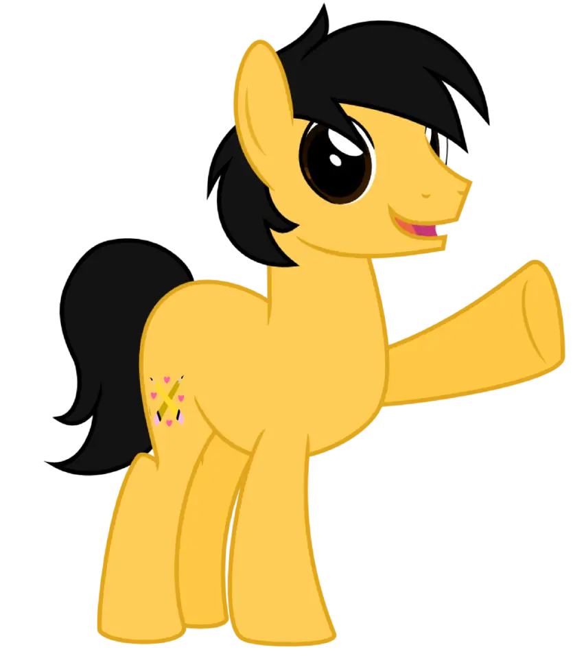 Yellow Cartoon Pony Illustration with Dynamic Pose