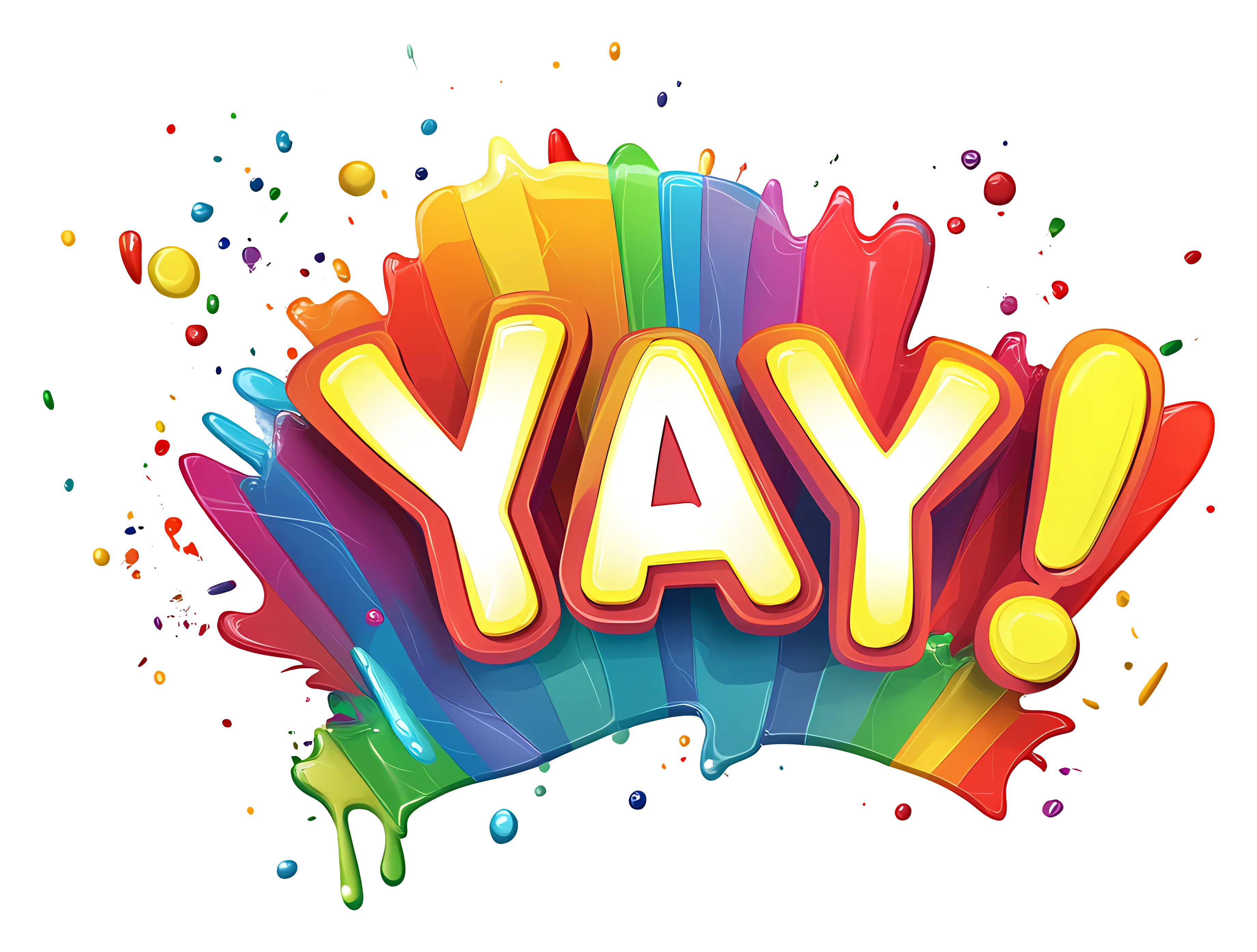 Colorful Yay Text for Celebration