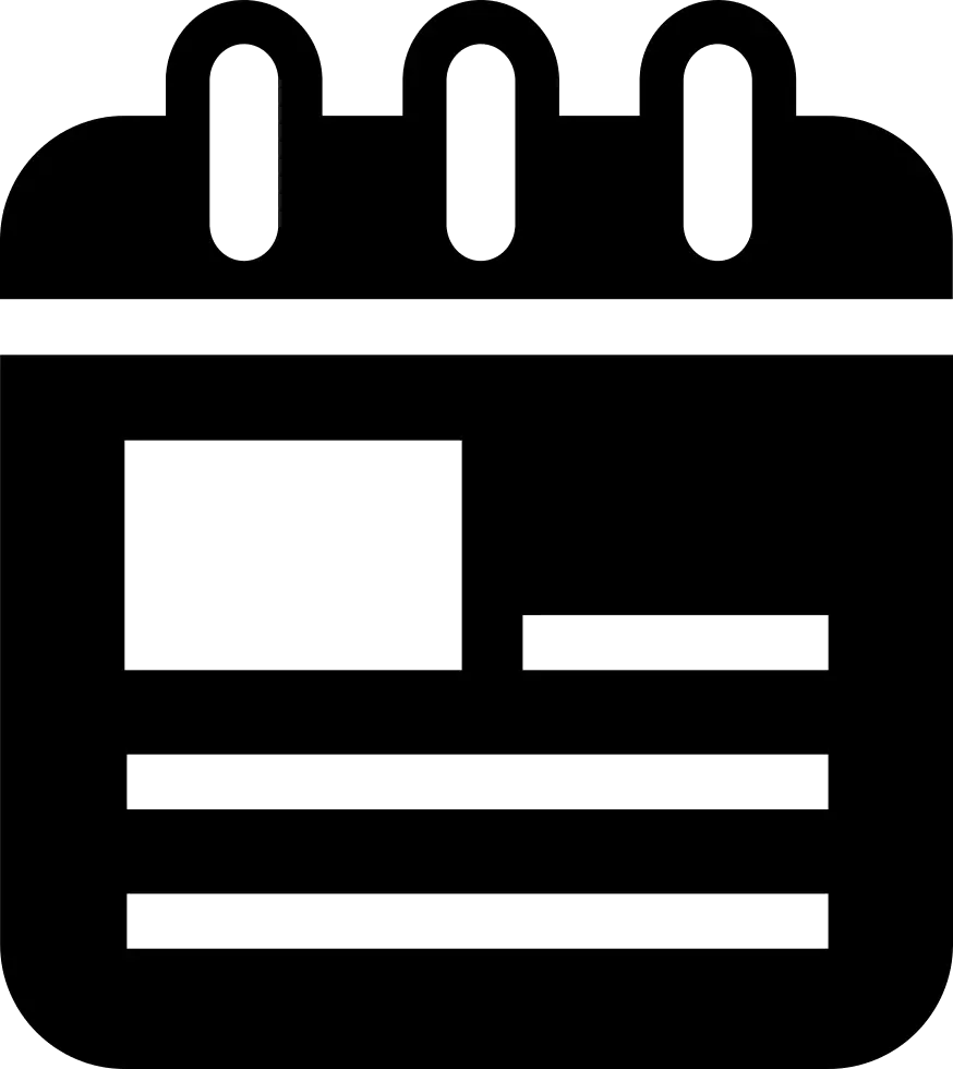 Black and White Calendar Icon for Scheduling