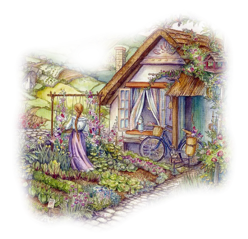 Charming Cottage with Garden Illustration