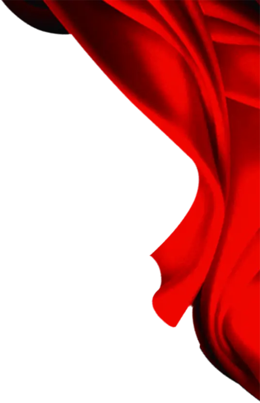 Red Folded Fabric Decorative Element