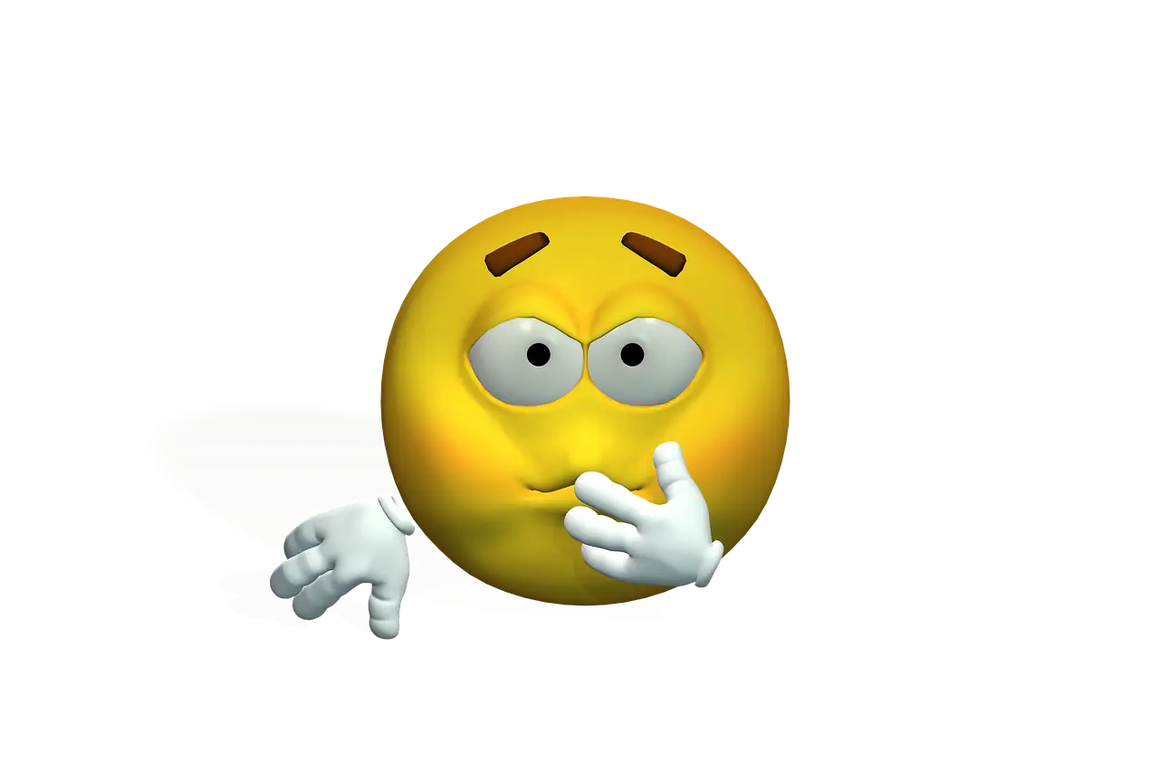 Yellow Thinking Emoji with Hand Gesture