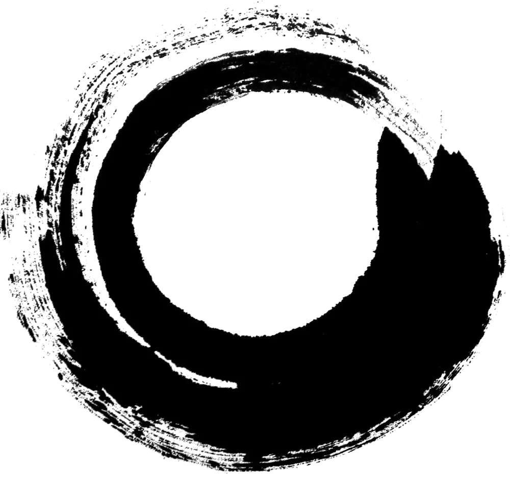 Abstract Black Ink Circle Brushstroke