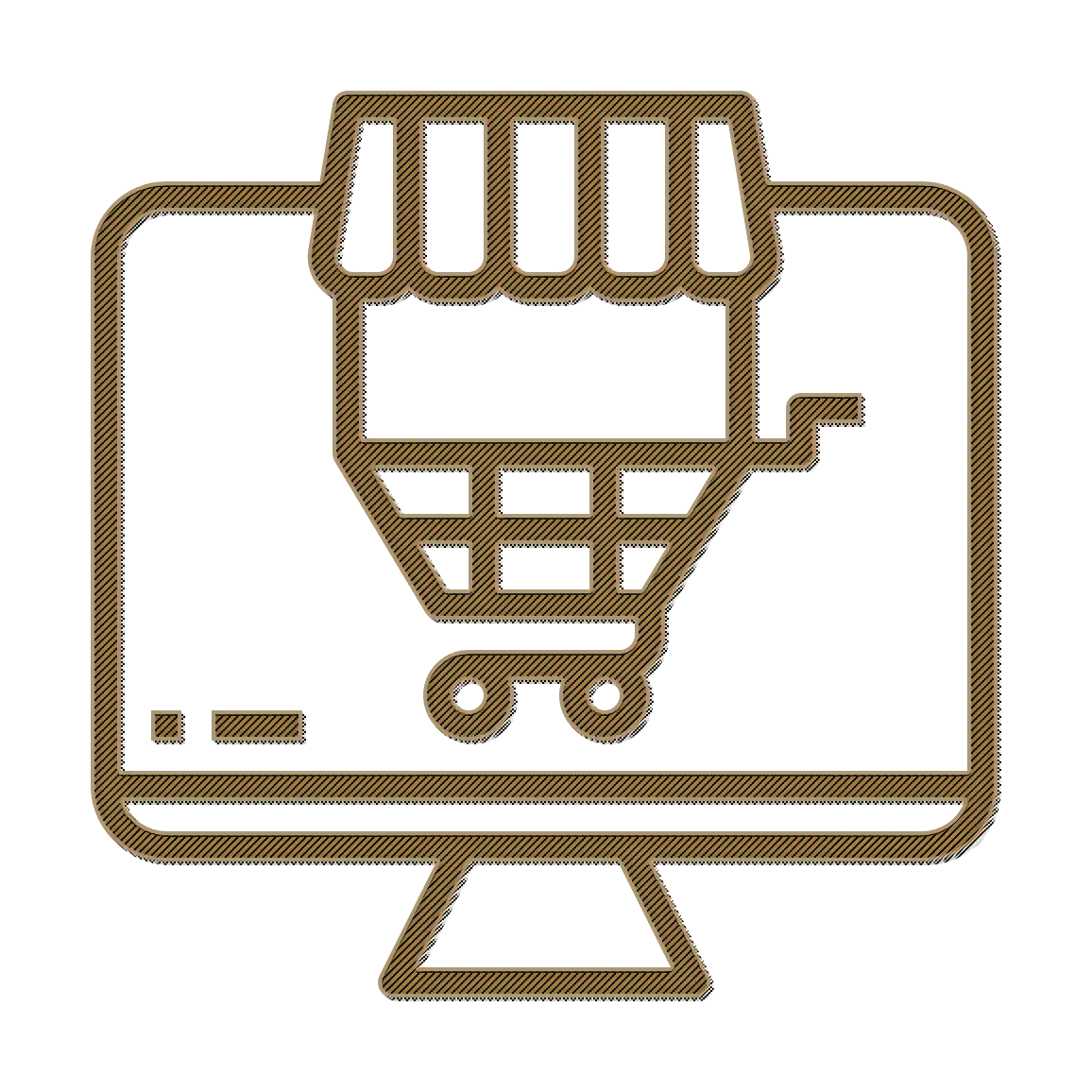E-Commerce Shopping Cart Icon on a Screen