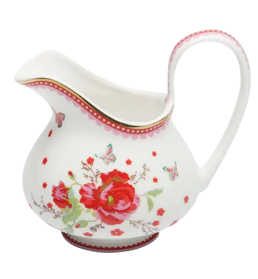 Floral Ceramic Milk Jug with Vintage Patterns