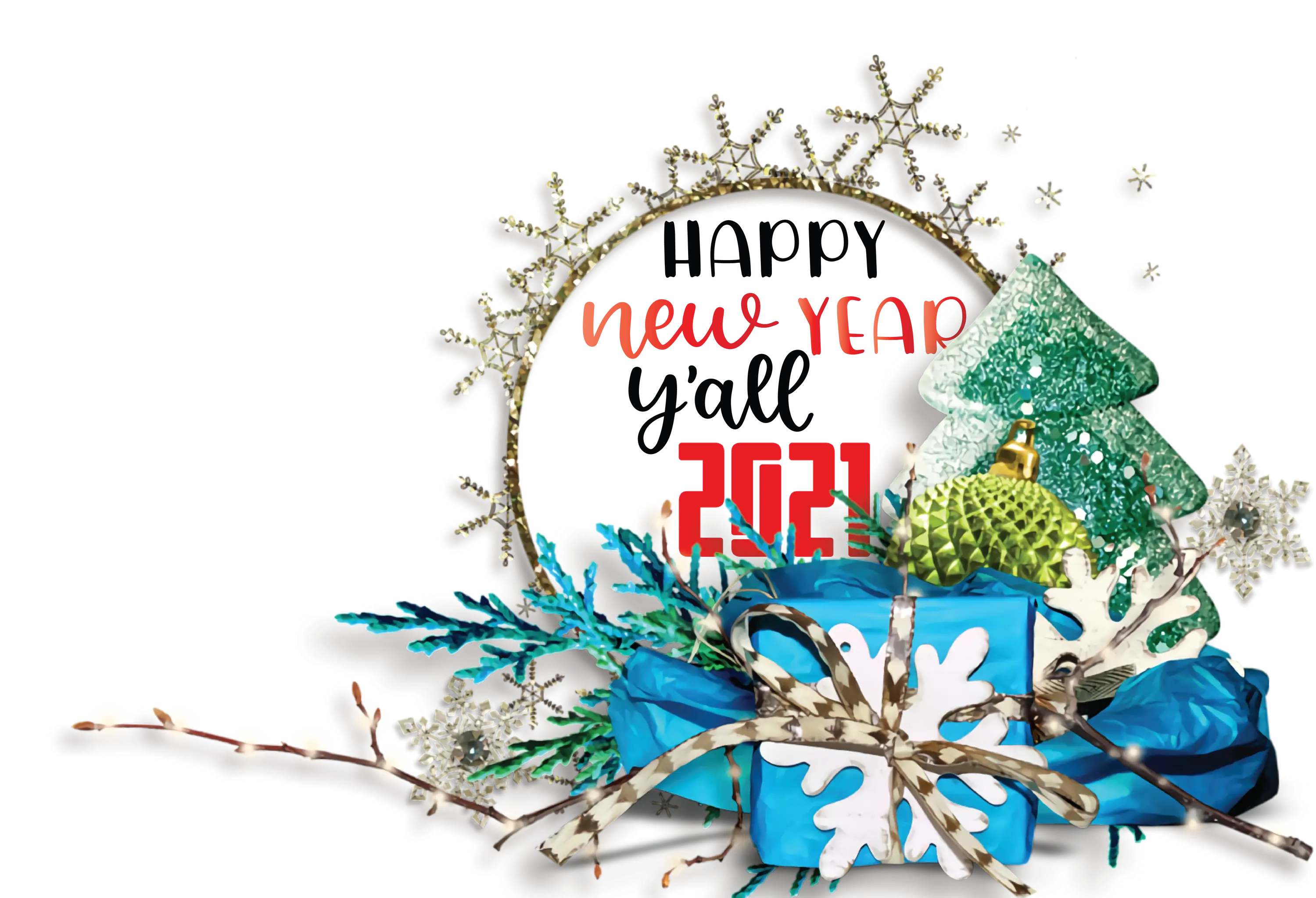 Happy New Year 2021 Festive Decorations