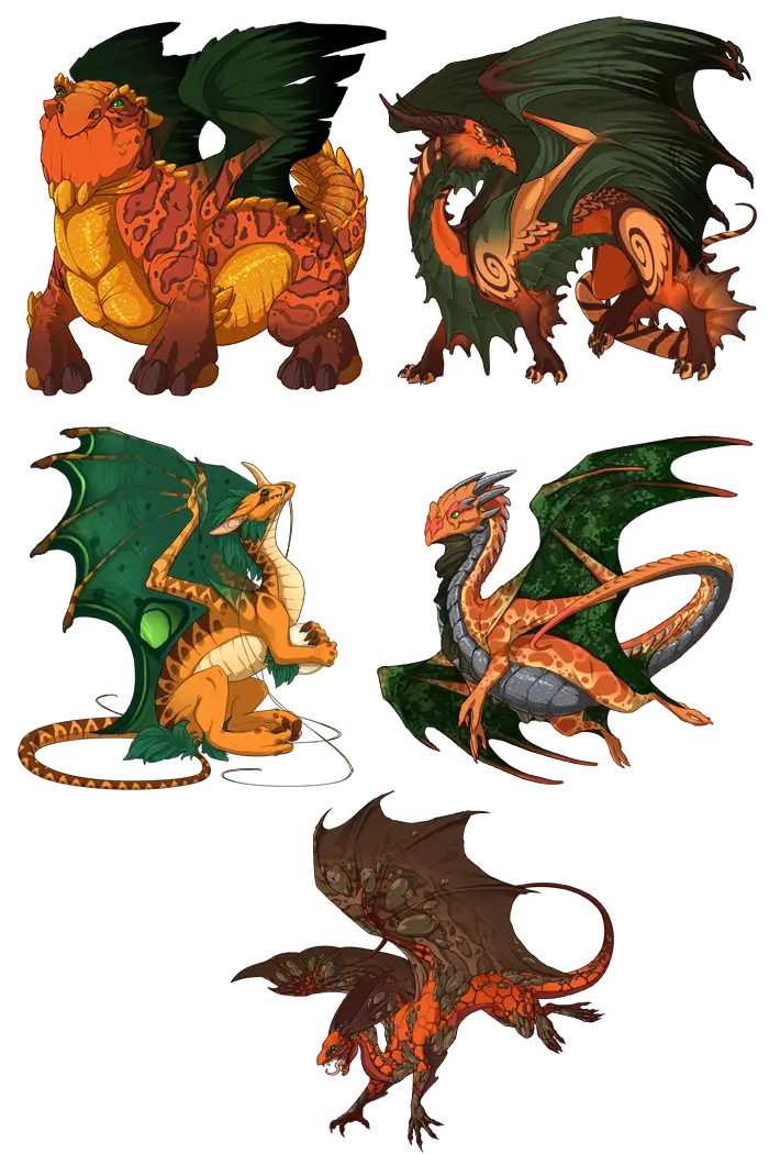 Fantasy Cartoon Dragon Illustrations