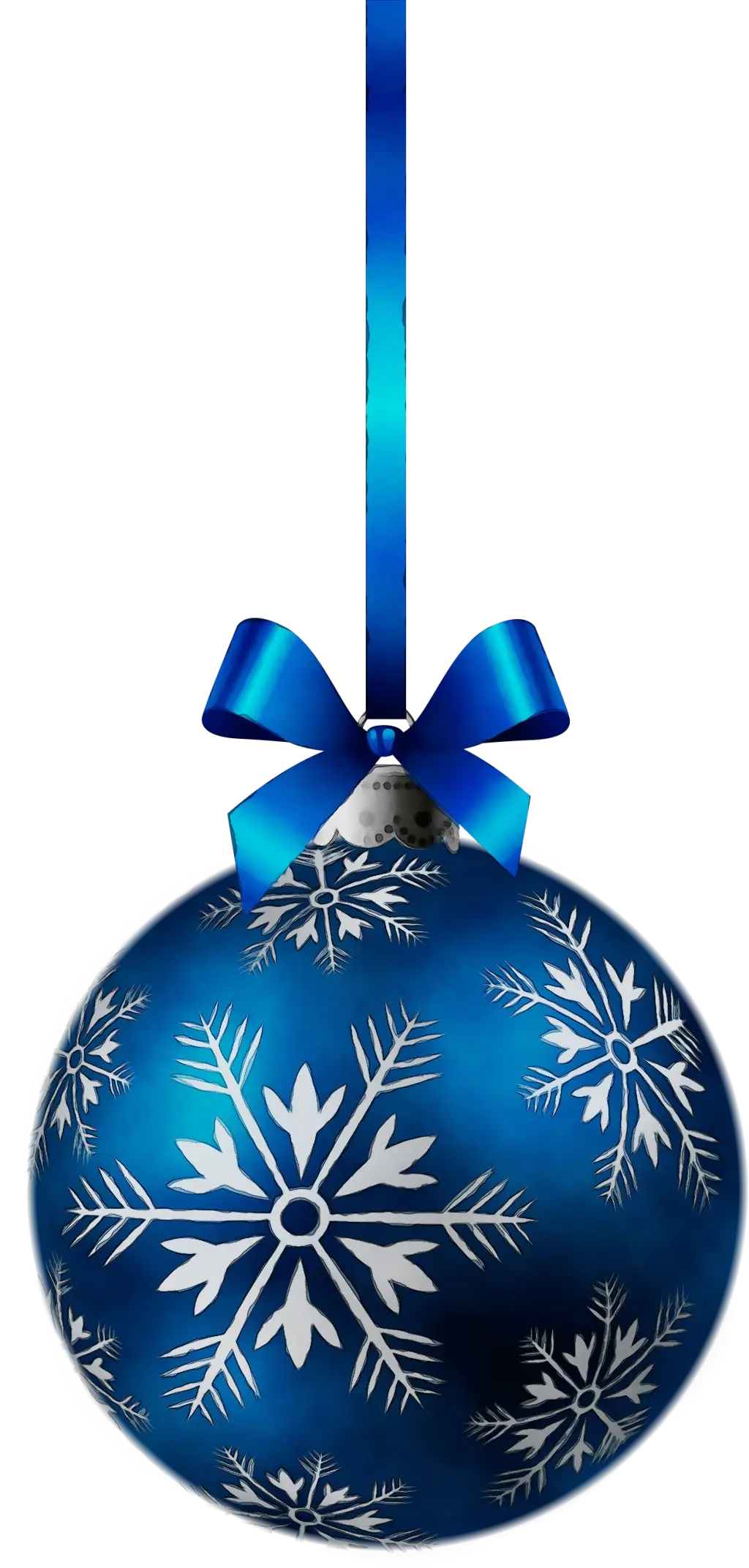 Blue Christmas Ornament with Snowflake Design