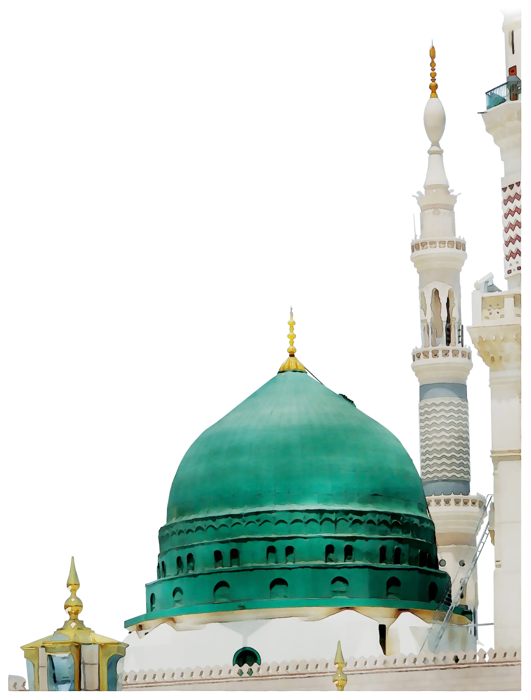 Green Dome Mosque with Ornate Architectural Details