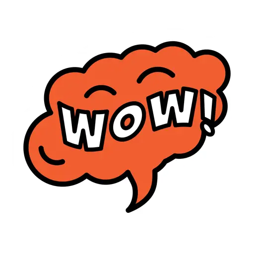 Wow Speech Bubble in Cartoon Style