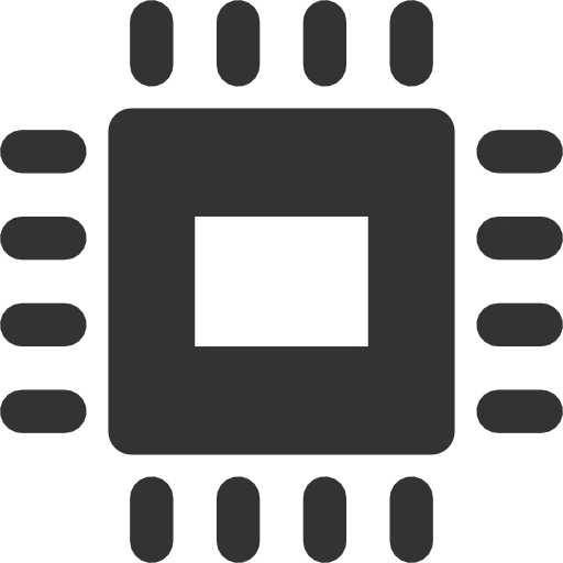 Black Microchip Icon Representing Technology