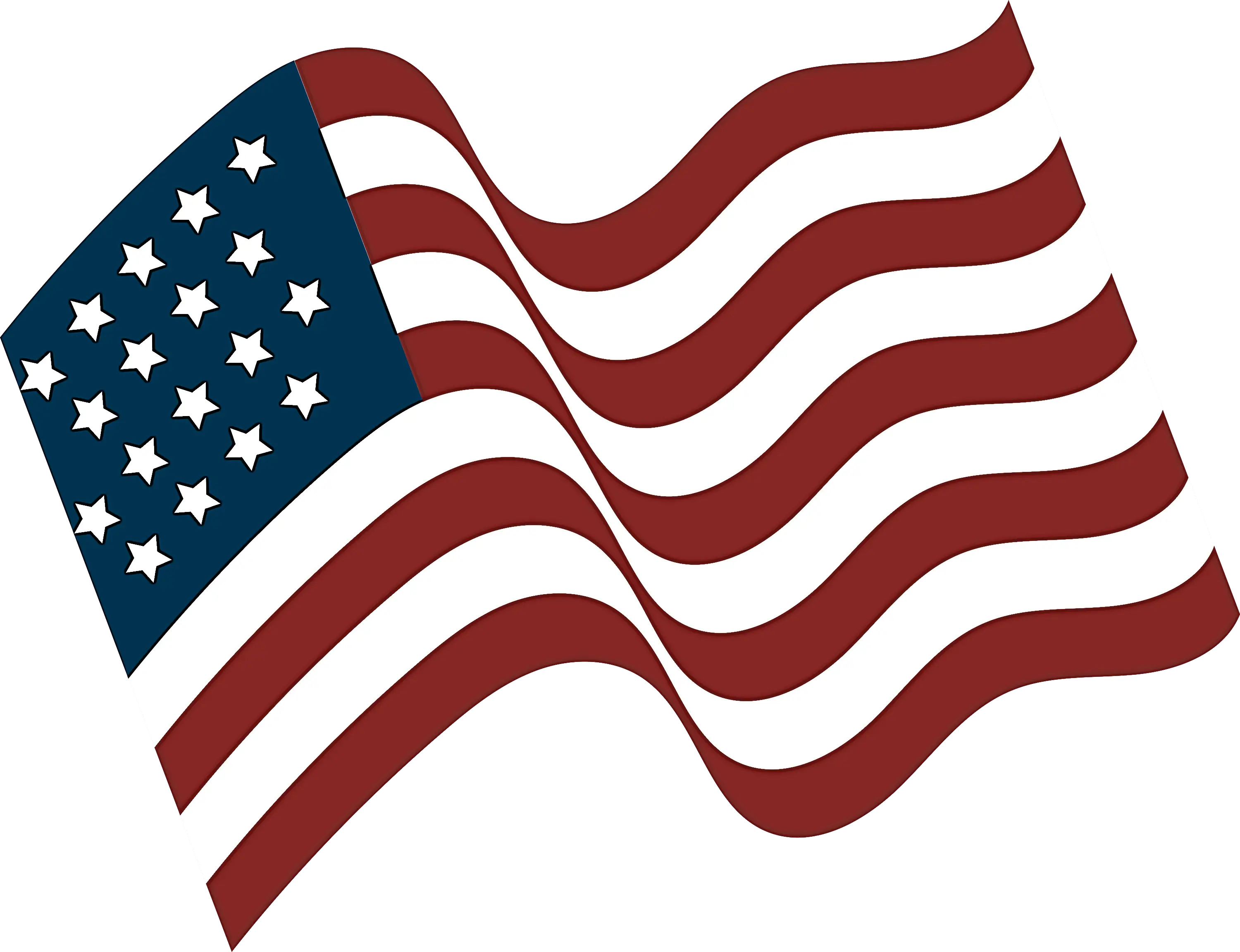 USA Flag Illustration with Stars and Stripes