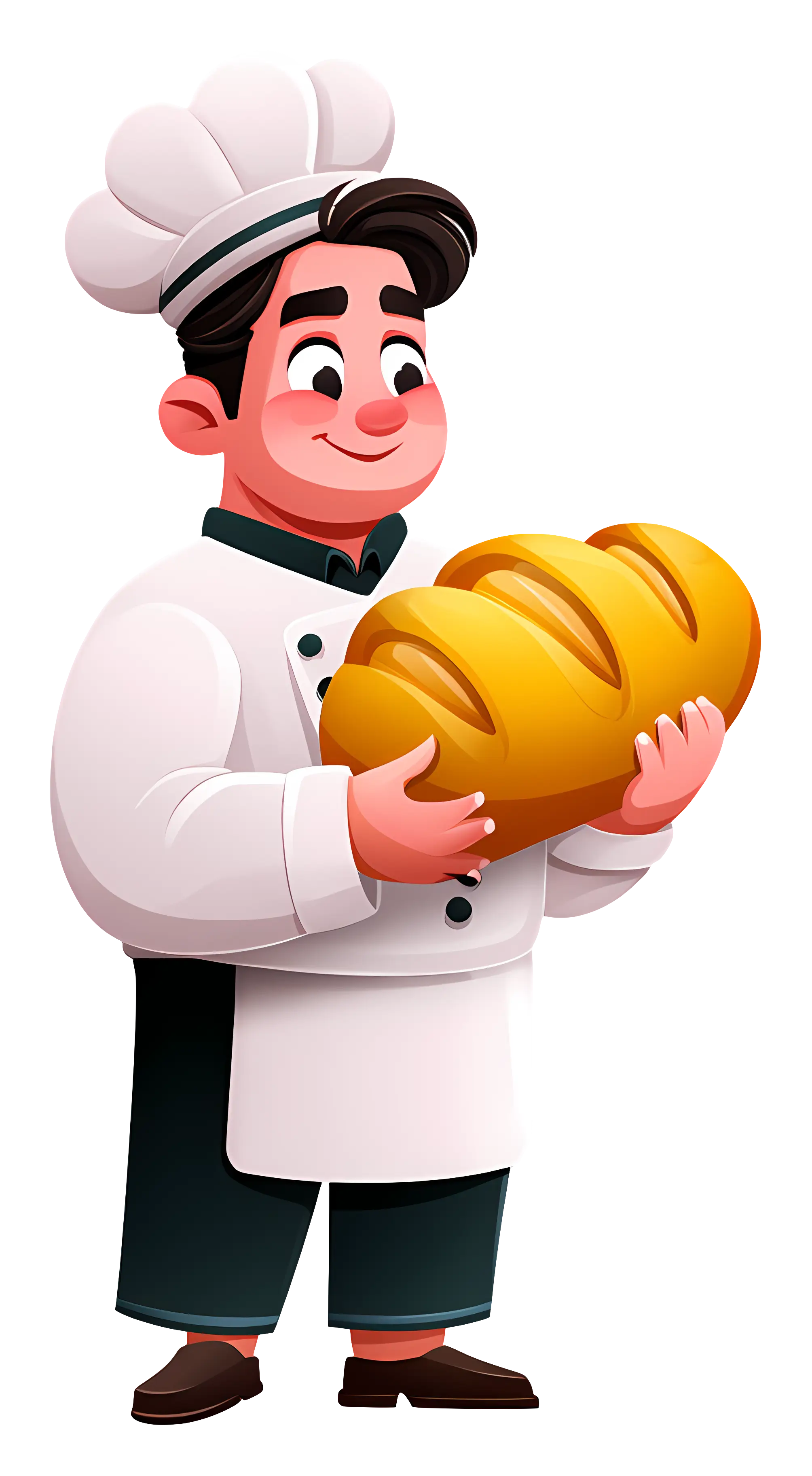 Baker Holding Freshly Baked Bread