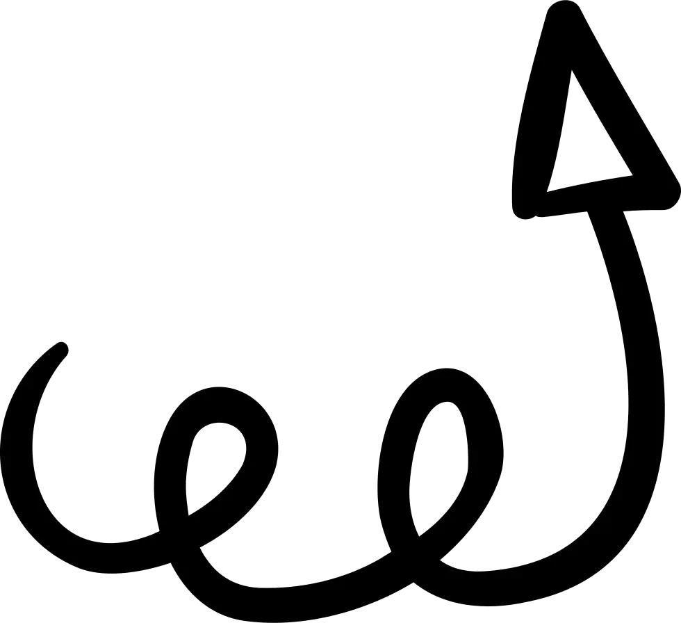 Curved Arrow Symbol for Navigation