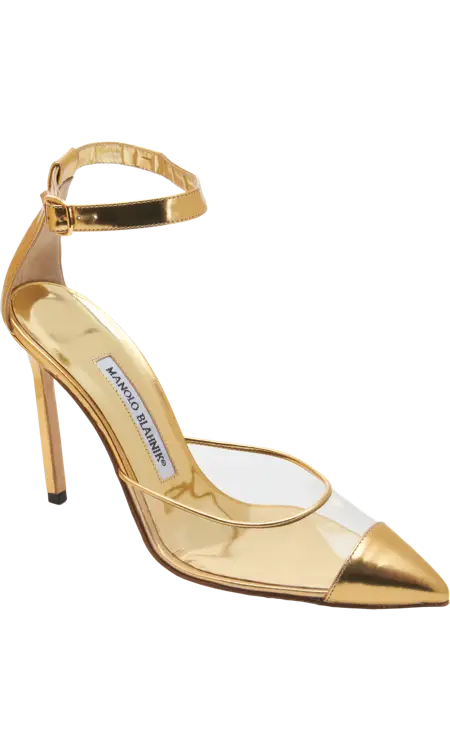 Stylish Gold High Heel Shoe