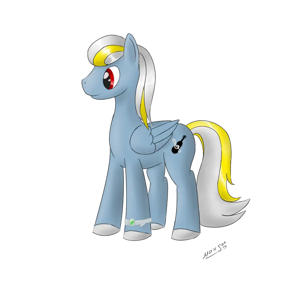 Blue and Yellow Cartoon Pony Character