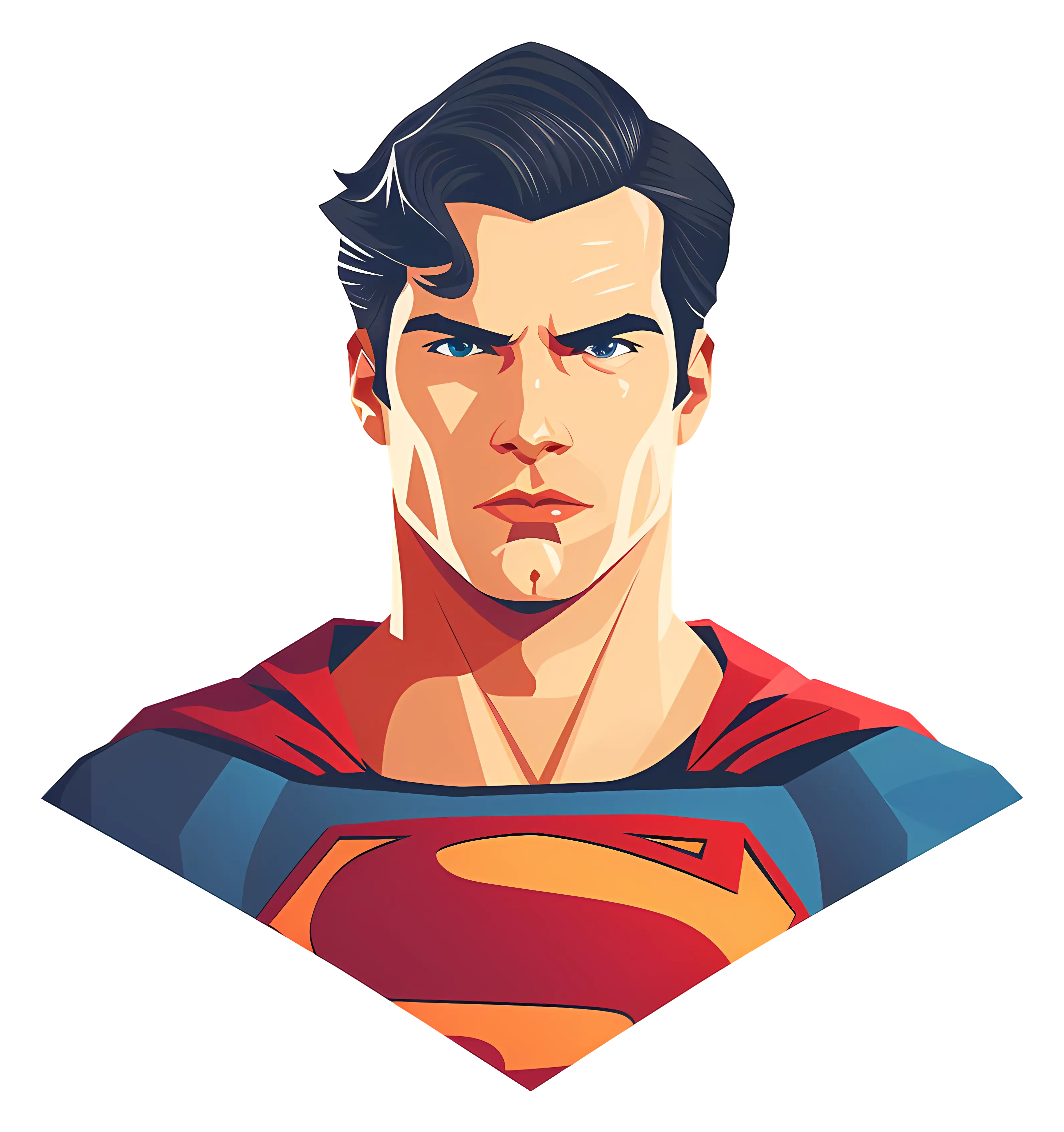 Superhero Illustration with Iconic Red Cape