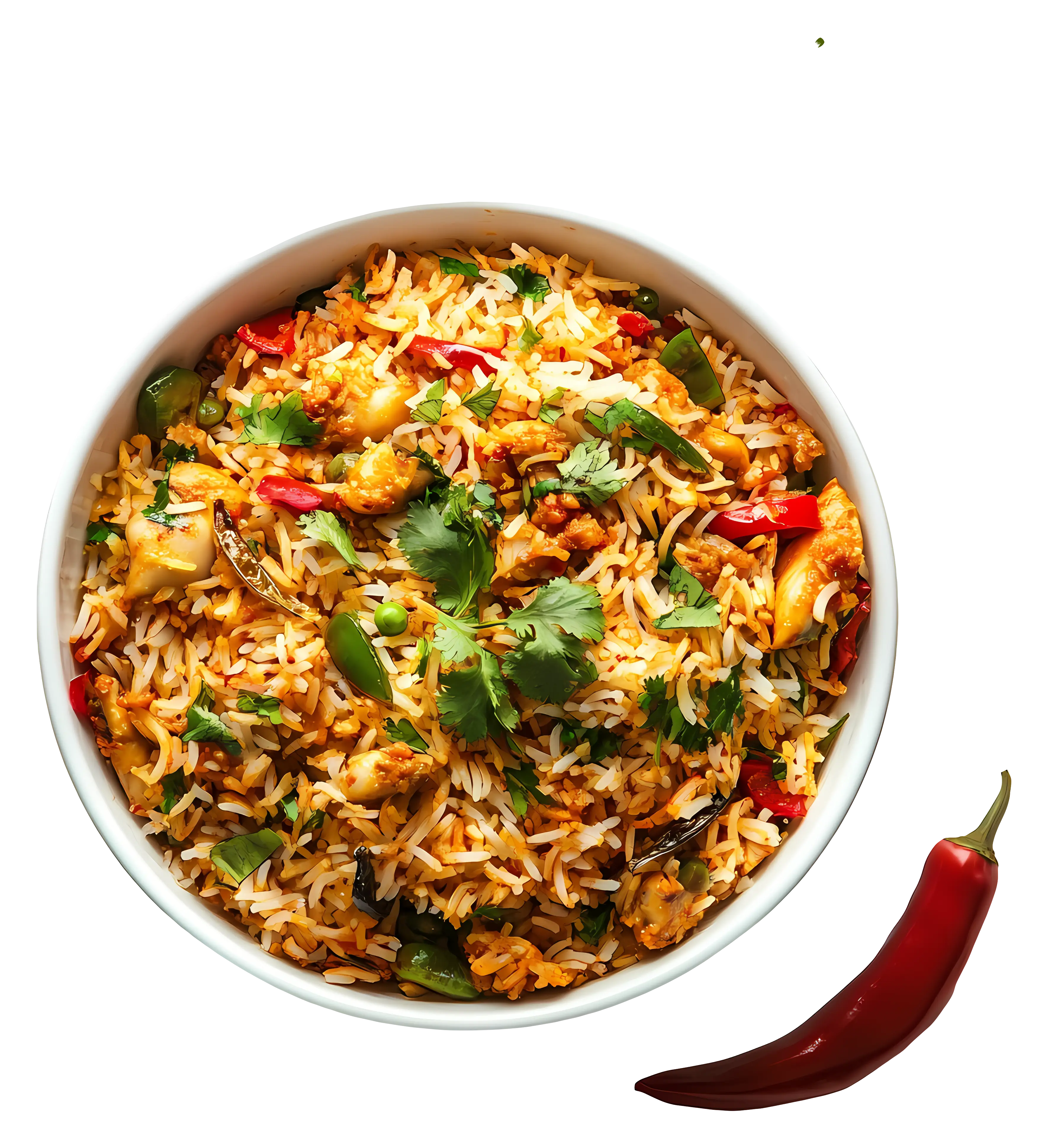 Bowl of Spicy Rice with Chili