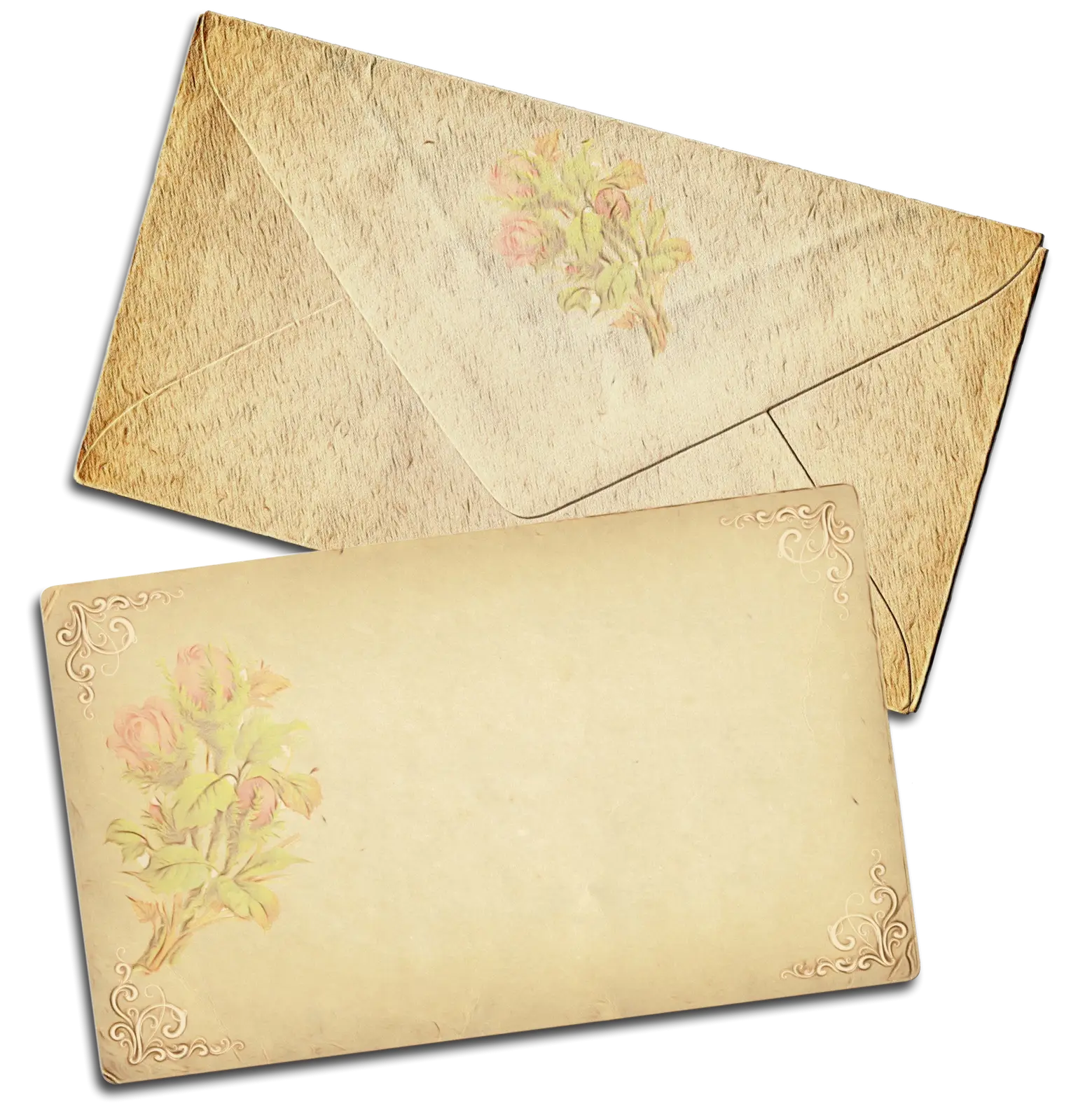 Vintage Envelopes with Soft Floral Design